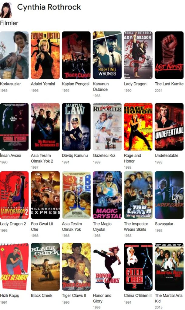 Cynthia Rothrock Filmler