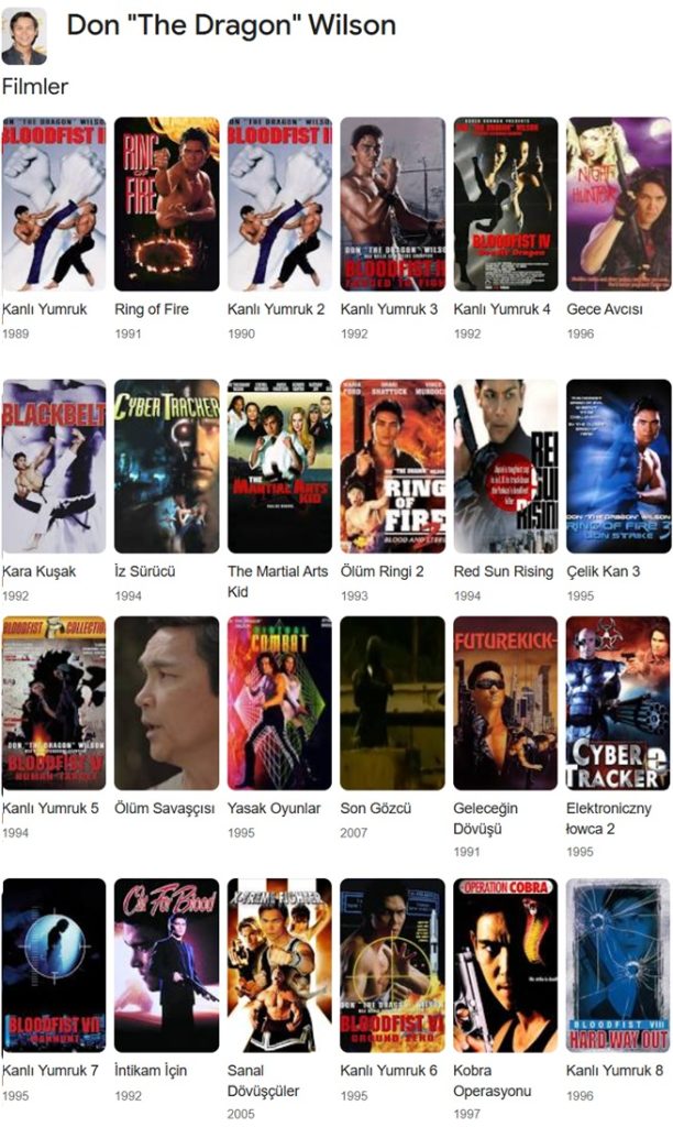Don “The Dragon” Wilson Filmler